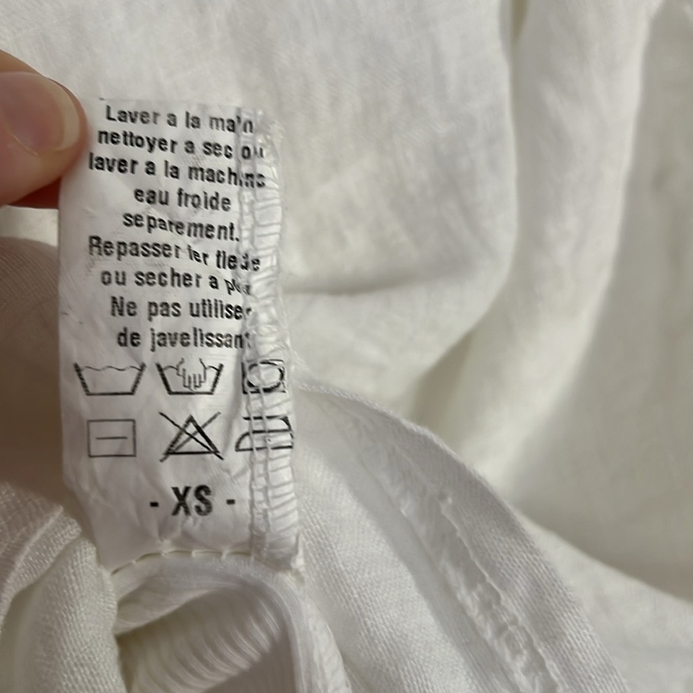 M Brand Made In Italy White 100% Linen Dress - Picture 5 of 5